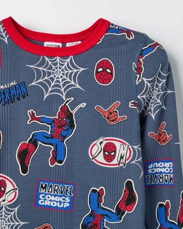 Marvel Spider-Man Australian Cotton Younger Boys Knit Pyjama Set