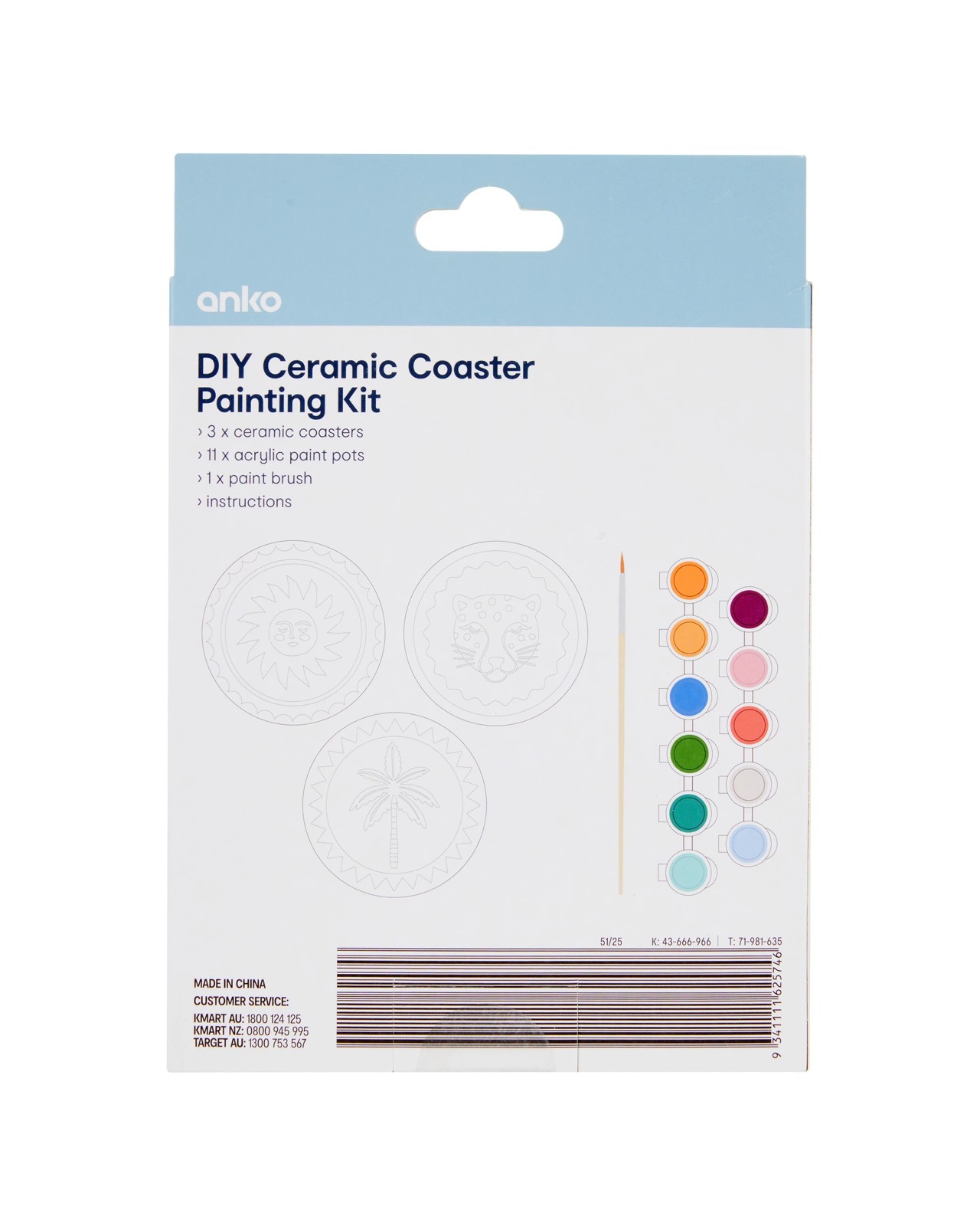 Anko DIY Ceramic Coaster Painting Kit 3 of 3
