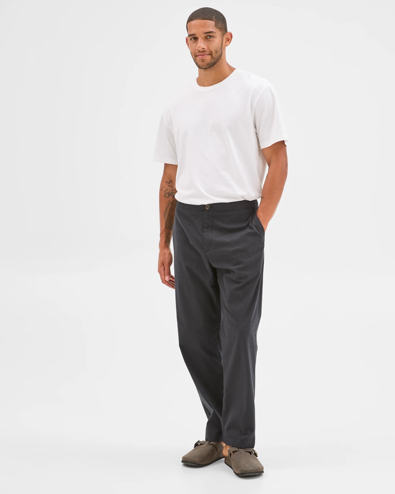 Brushed Relaxed Pants - Black 2 of 6