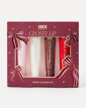OXX Beauty 4 Piece Glossy Lip Tinted Lip Gloss Set