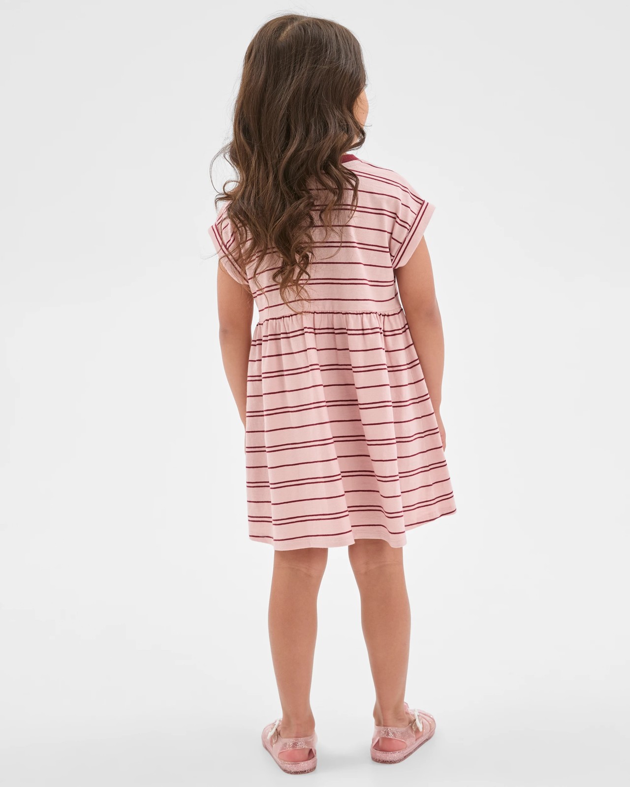 Australian Cotton Knit Dress - Red/White Stripe AOP 4 of 6