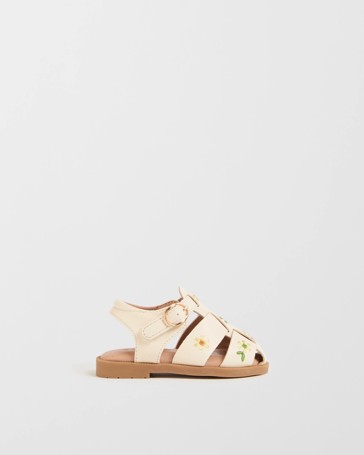 First Walker Embroidered Caged Sandals