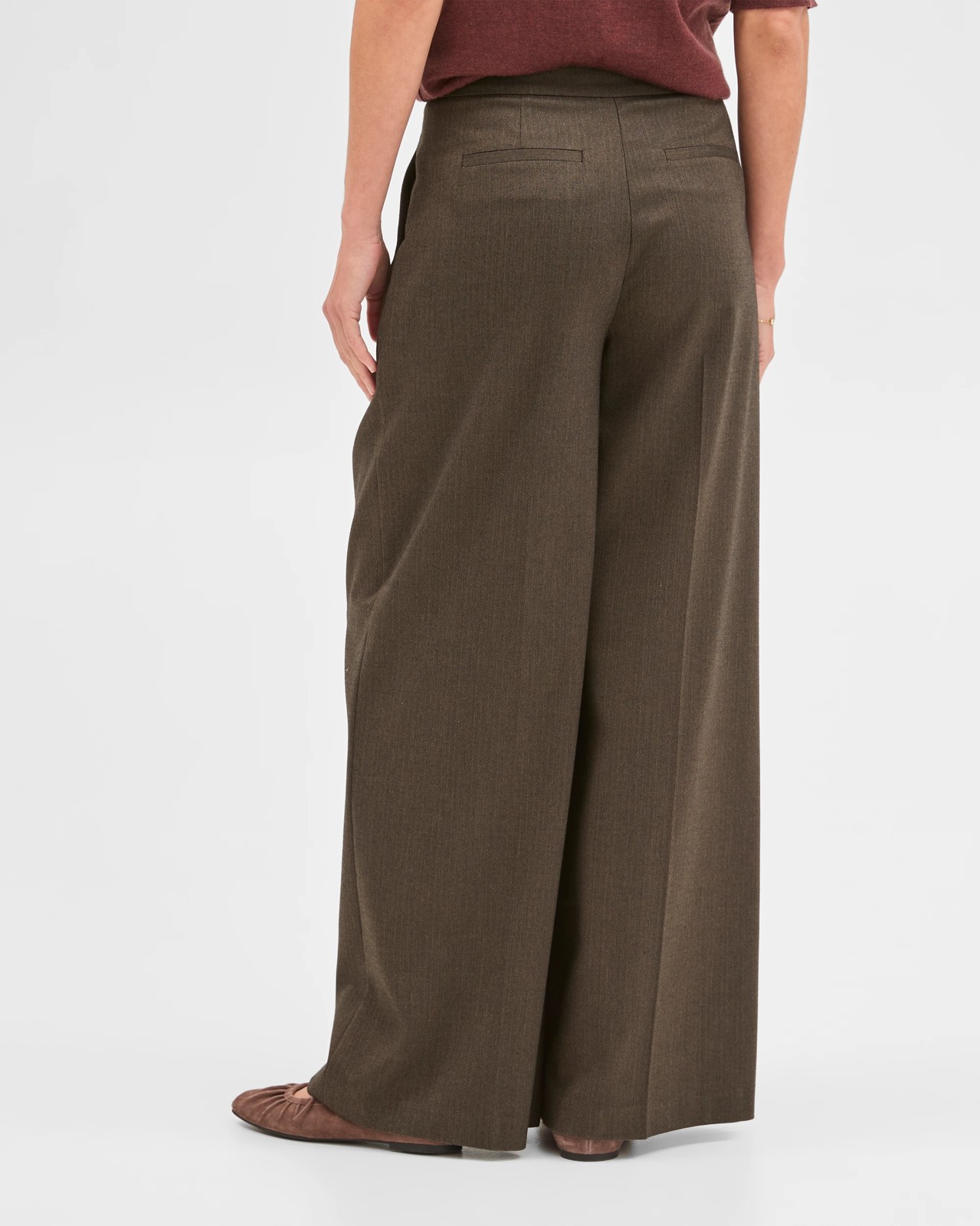 Preview Herringbone Wide Leg Pants 5 of 6