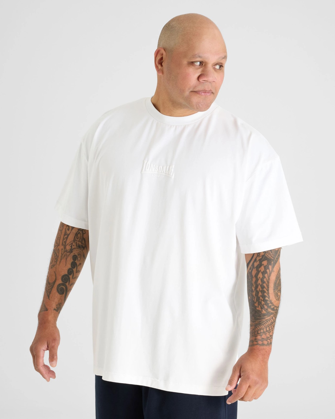 Lonsdale London Plus Size Double Knit Coolmax T-Shirt - White 4 of 5
