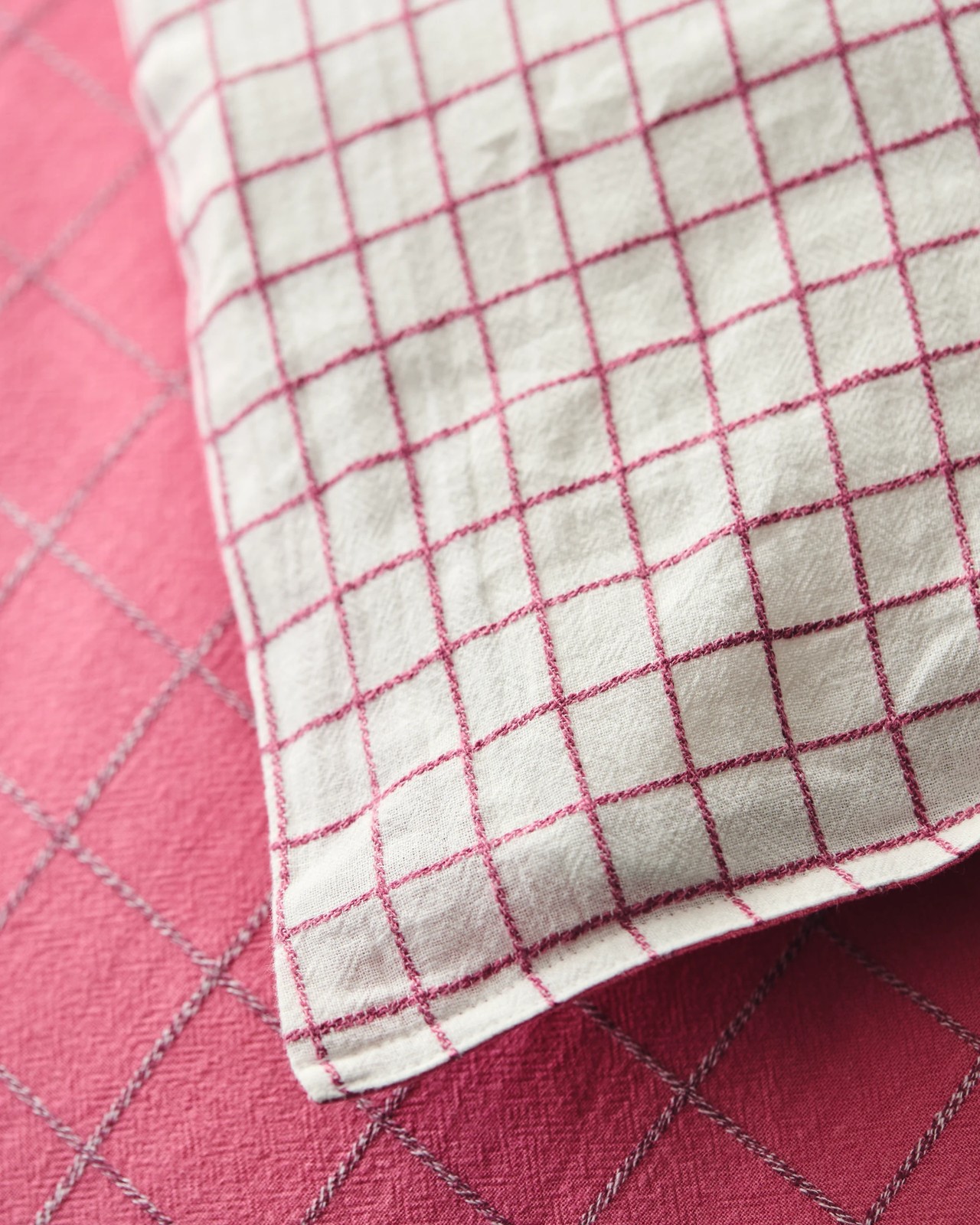 Ayla Check Linen/Cotton Quilt Cover Set 6 of 6