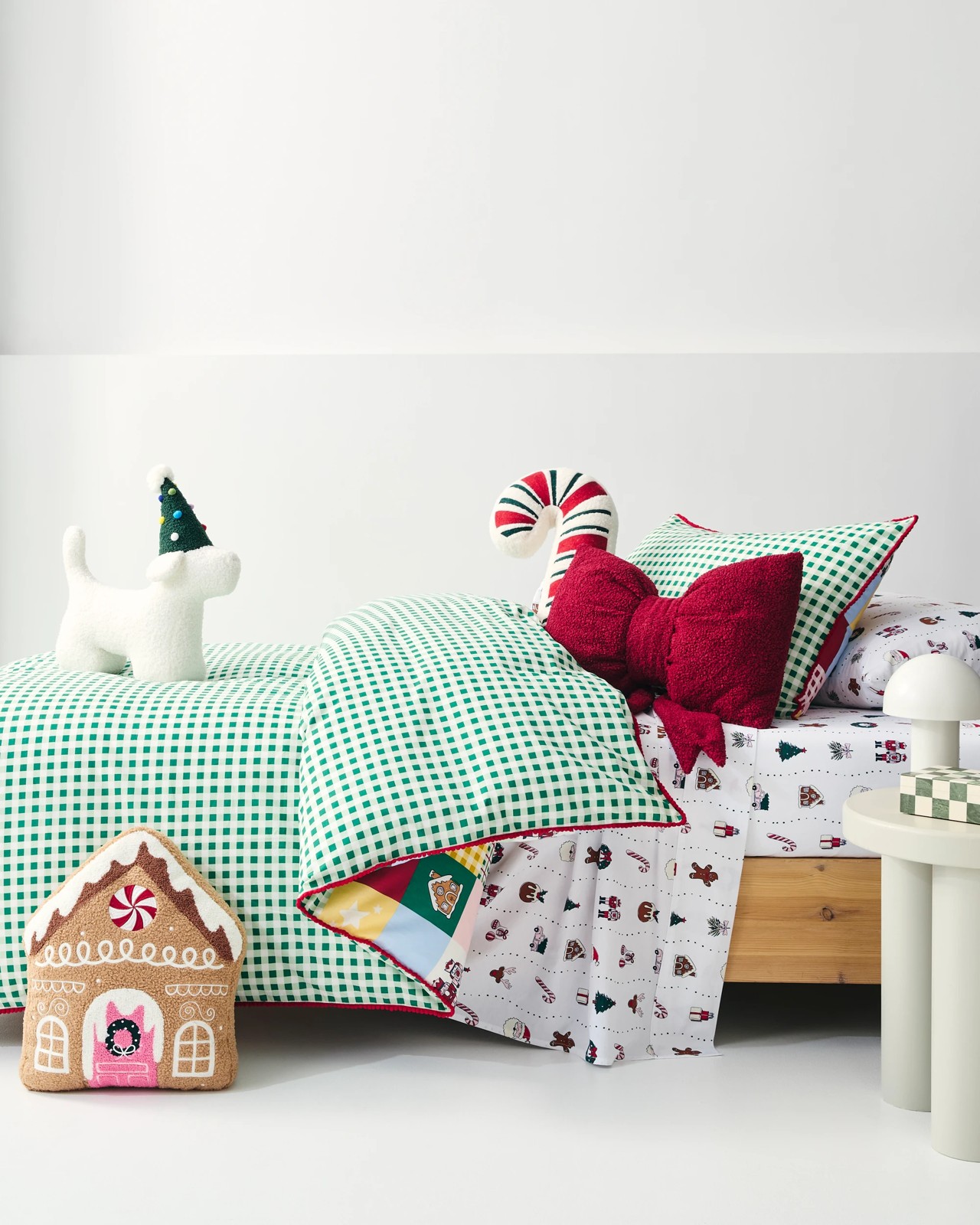 Christmas Printed Patchwork Quilt Cover Set 6 of 6