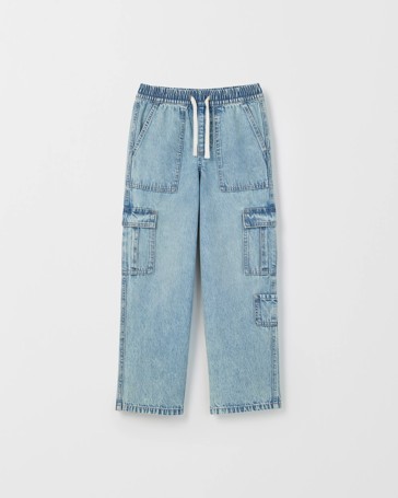 Loose Fit Cargo Denim Jeans