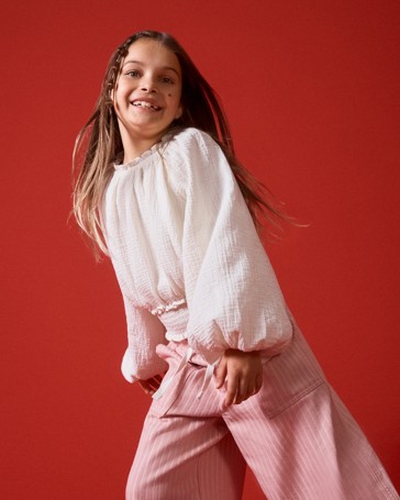 Cotton Peasant Long Sleeve Top