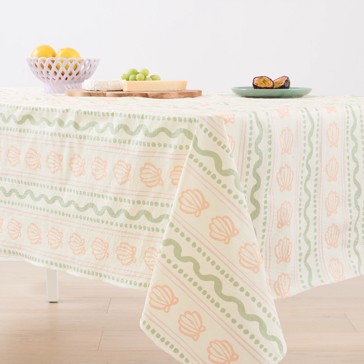 Anko Shells Extra Large Flannel Back Tablecloth
