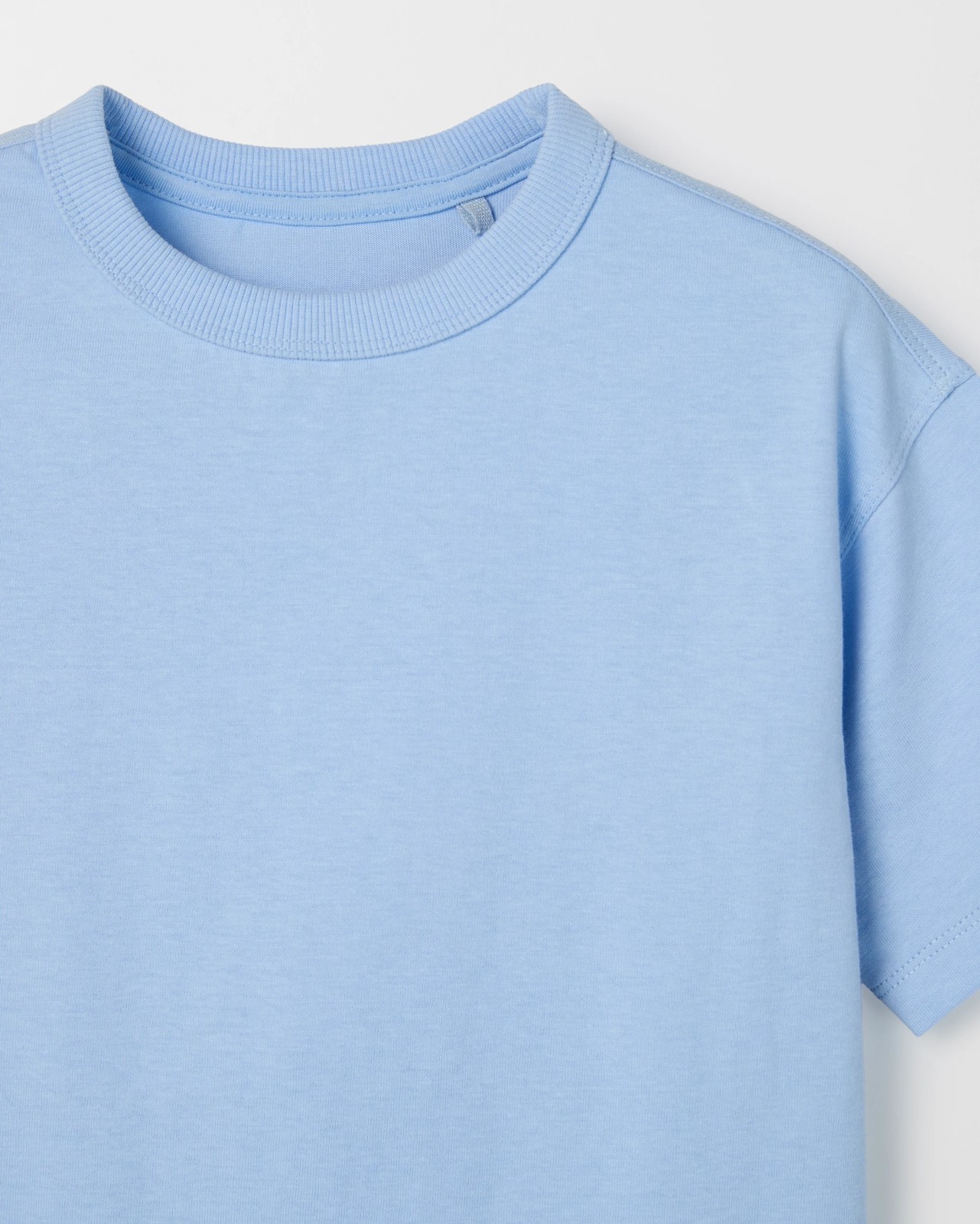 Organic Cotton Heavy Weight Oversized Plain T-Shirt - Blue 2 of 2