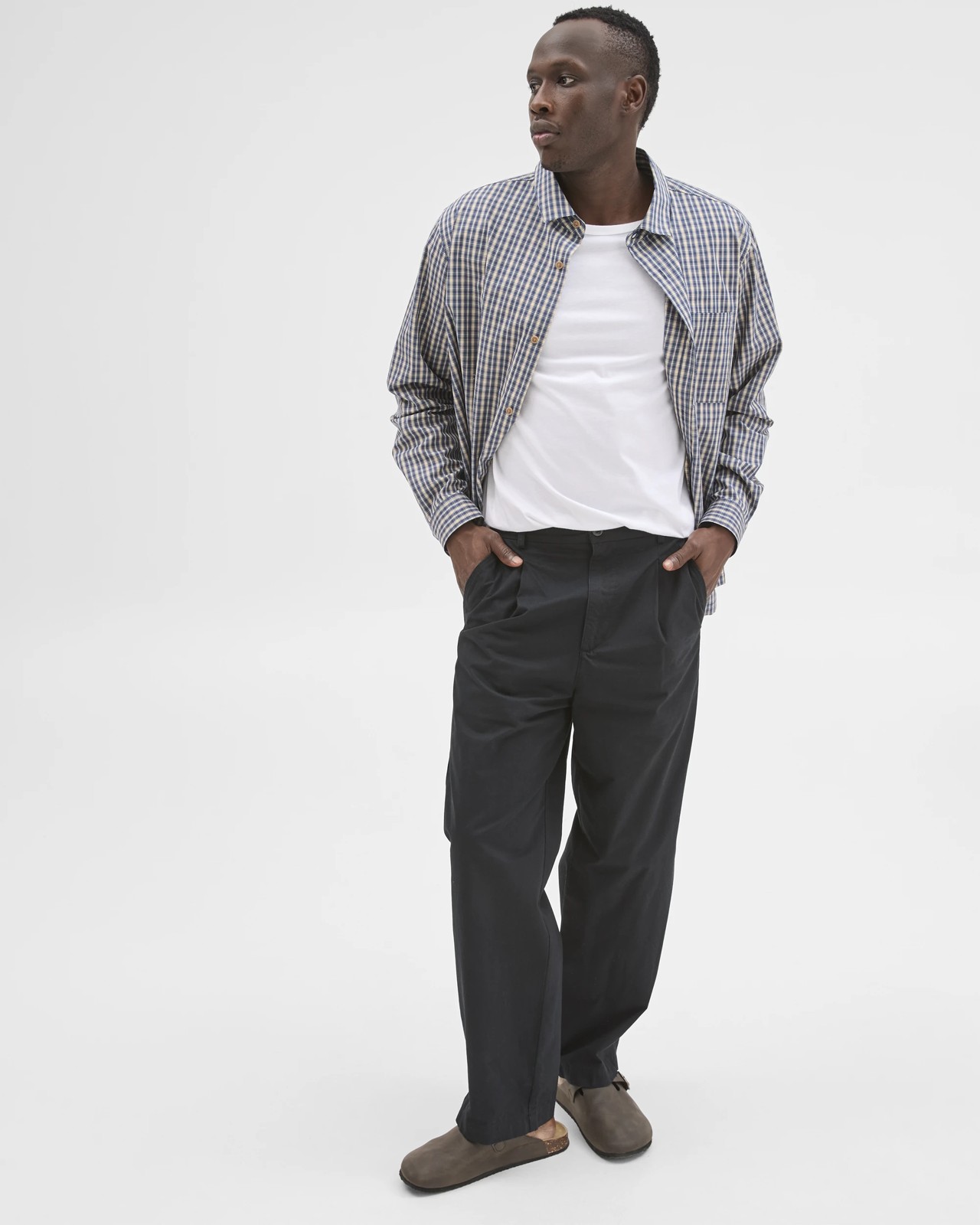 Commons Australian Cotton Business Shirt - Blue Check 2 of 5