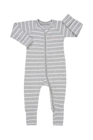 Baby Bonds Zip Wondersuit - Grey Striped