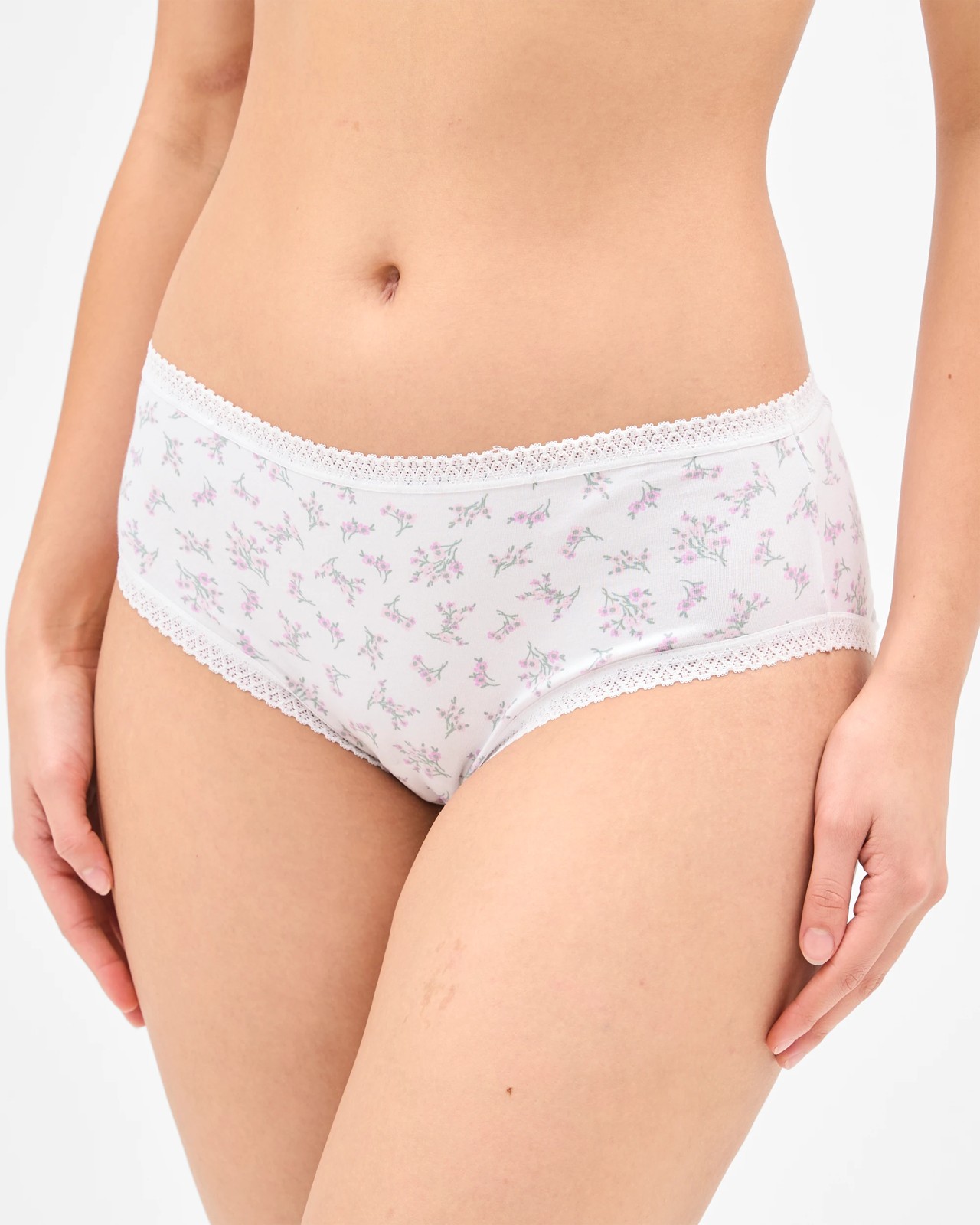 Australian Cotton Blend 5 Pack Midi Briefs - Pink Ditsy 3 of 4