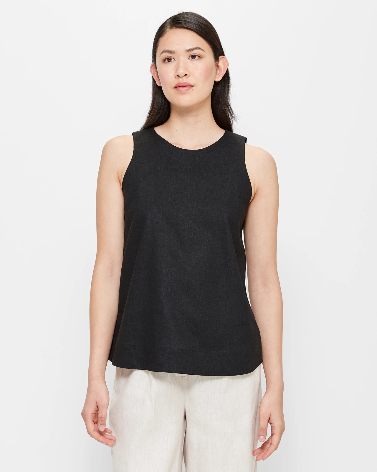 Preview Linen Blend Shell Singlet Top