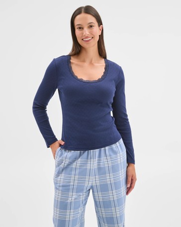 Australian Cotton Pointelle and Flannel Pyjama Set