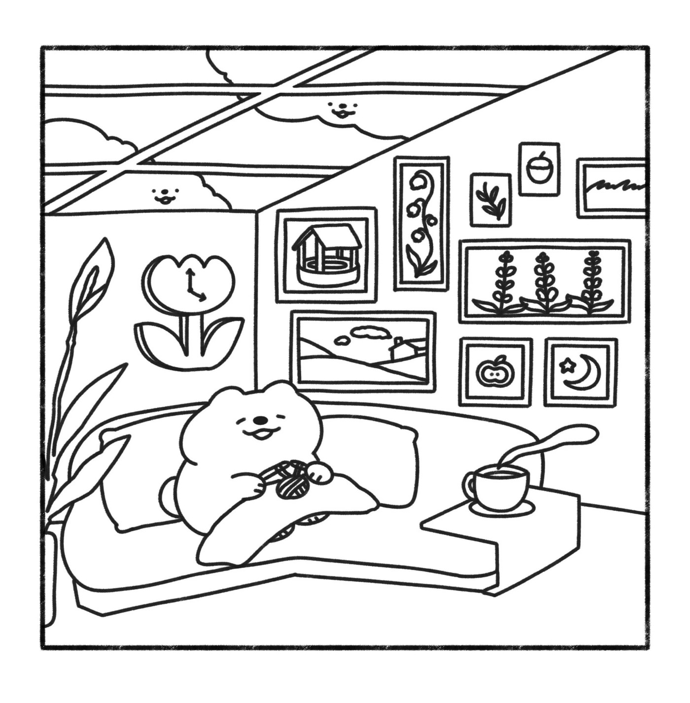 Cosy Cottage: Cute and Relaxing Colouring Book by Cherry Lam - Book 4 of 4