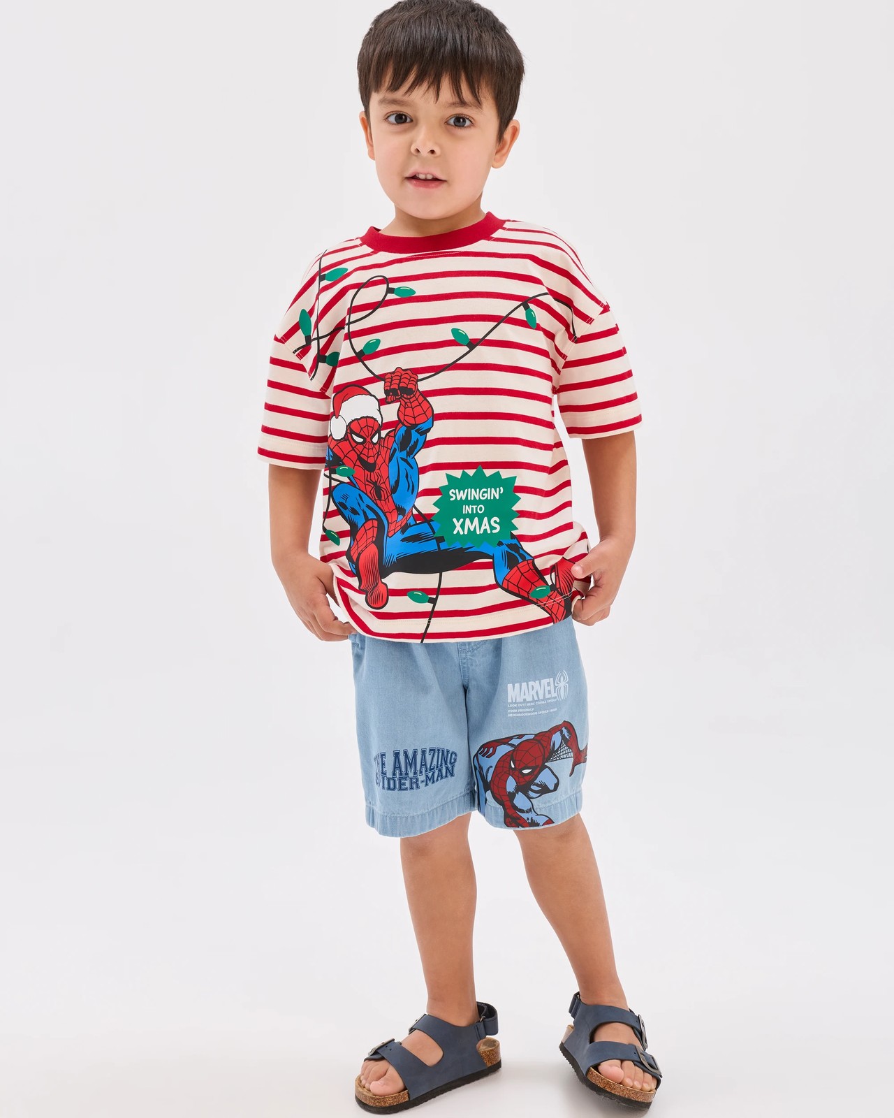 Licensed Marvel Spider-Man Australian Cotton Oversized Christmas T-Shirt 2 of 5