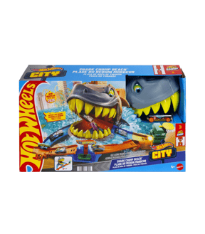 Hot Wheels City Shark Chomp Beach Playset & 1:64 Scale Die-Cast Toy Car