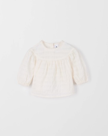 Baby Long Sleeve Textured Woven Blouse