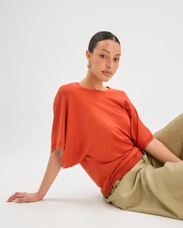 Batwing Sleeve Knitted T-Shirt