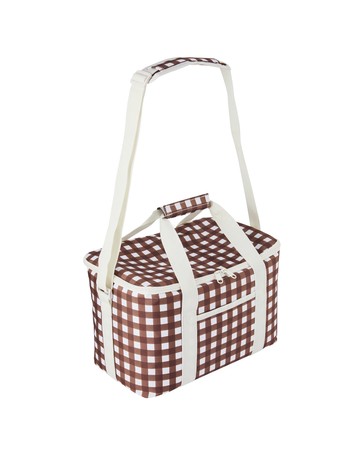 Anko Mocha Gingham Extra Large Insulated Lunch Bag