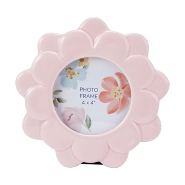 4in. x 4in. Photo Frame, Flower, Pink - Anko