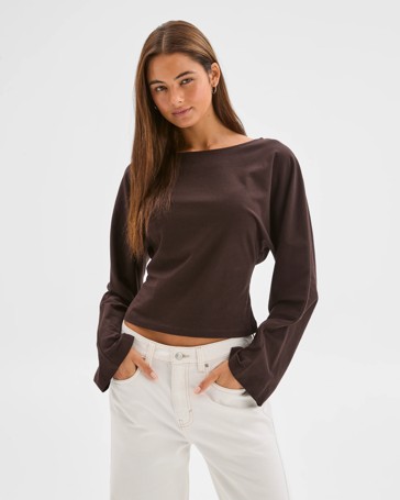 Lily Loves Australian Cotton Cinch In Long Sleeve Top