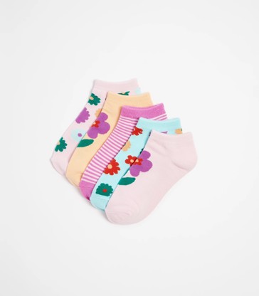 Maxx Low Cut Floral 5 Pack Socks