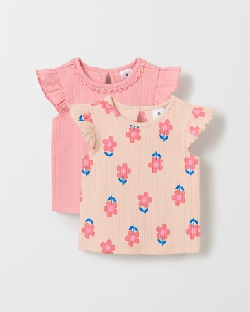 Baby Organic Cotton 2 Pack Rib Sleeveless T-Shirt