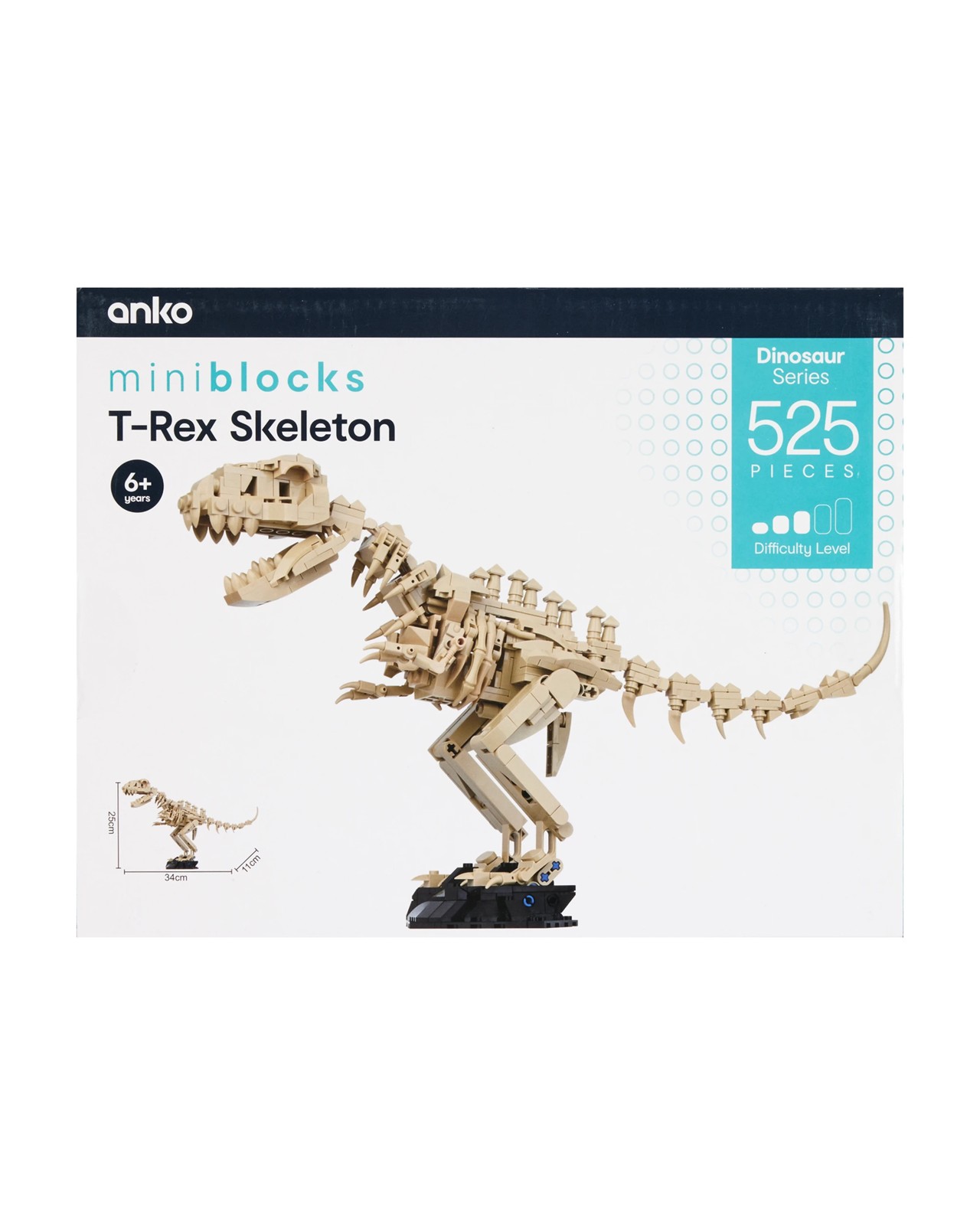 525 Piece Mini Blocks Dinosaur Series: T-Rex Skeleton Playset 3 of 3