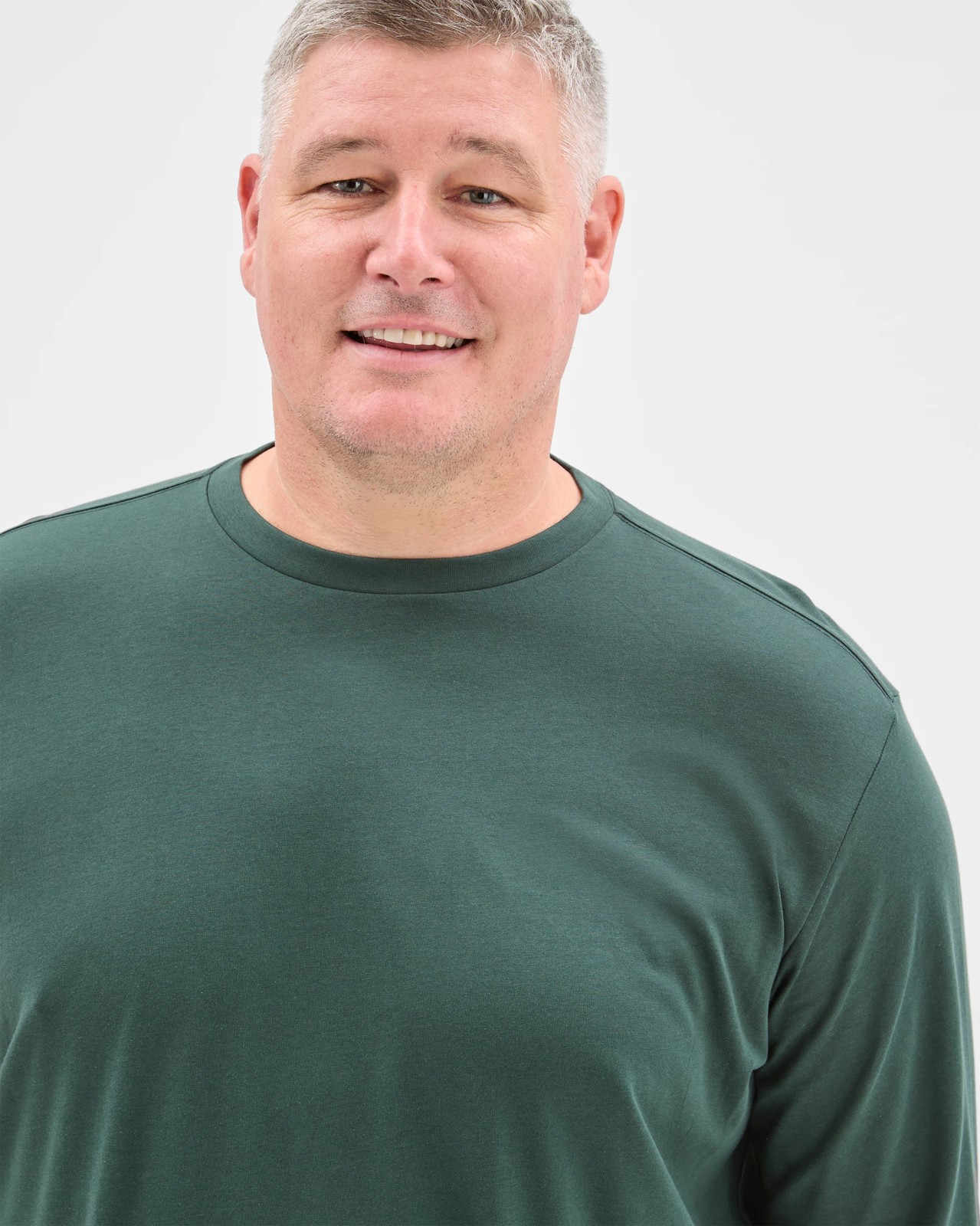 Plus Size Australian Cotton Long Sleeve T-Shirt - Winter Green 5 of 6