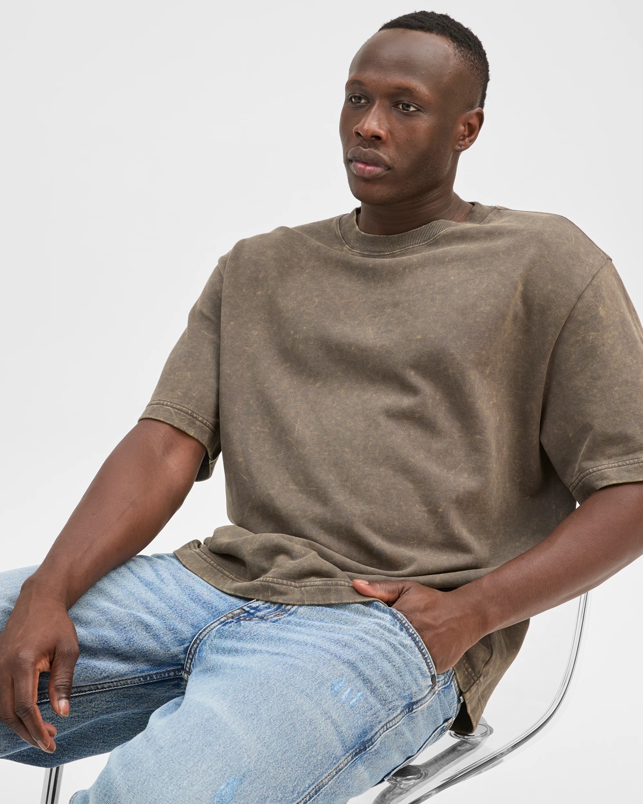 Commons Australian Cotton Oversized Washed T-Shirt - Black Acid 4 of 6