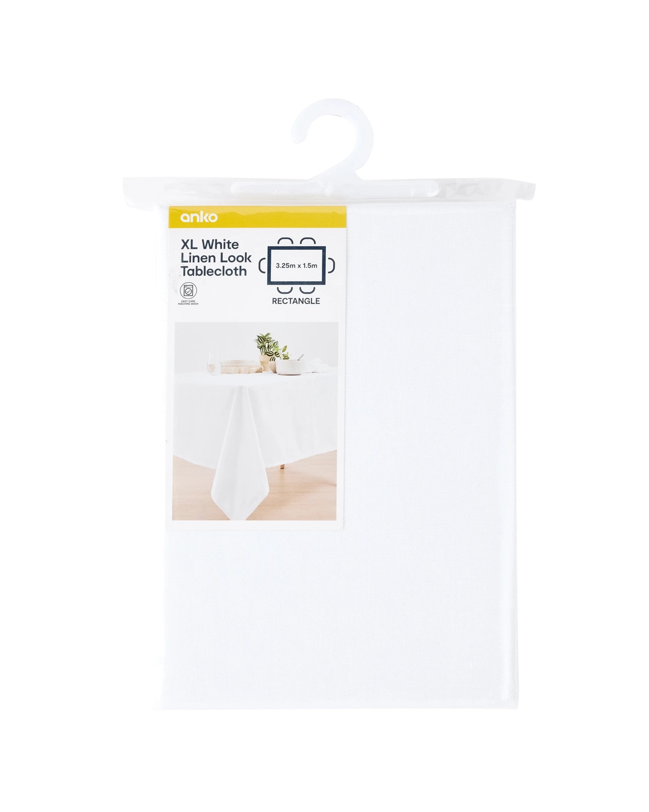 Anko Extra Large White Linen Look Tablecloth 4 of 4