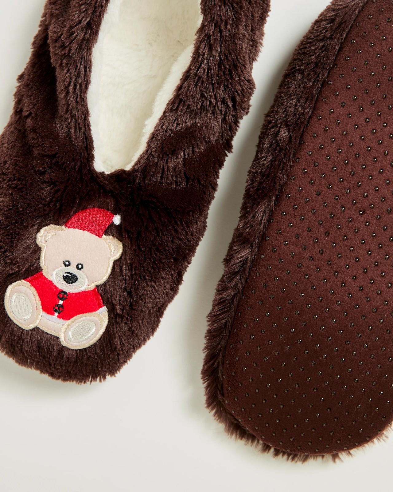 Christmas Bootie Socks - Brown Teddy Bear 3 of 4