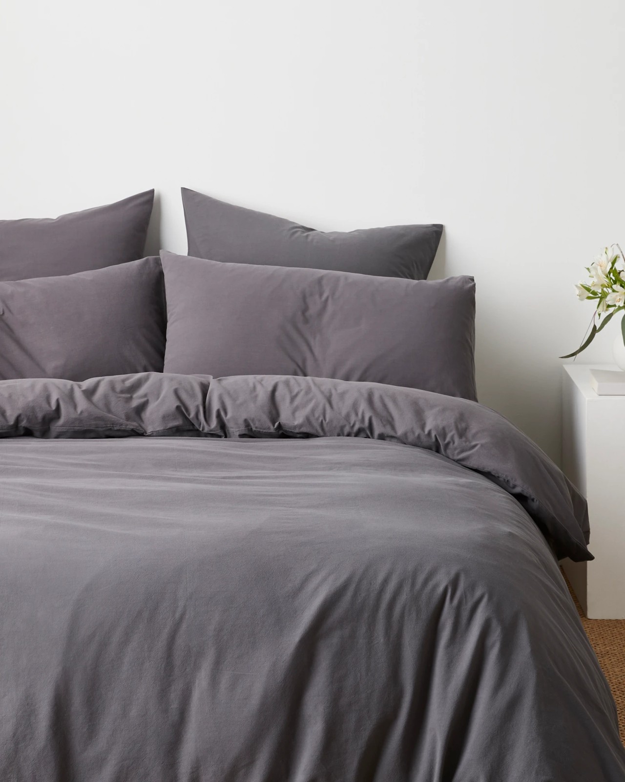 Arlo Stonewash Quilt Cover Set - Charcoal | Target Australia