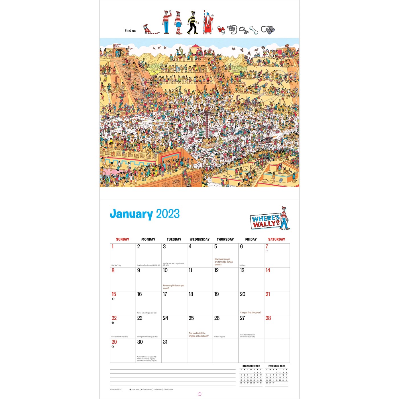 Wheres wally 2023 square calendar target australia