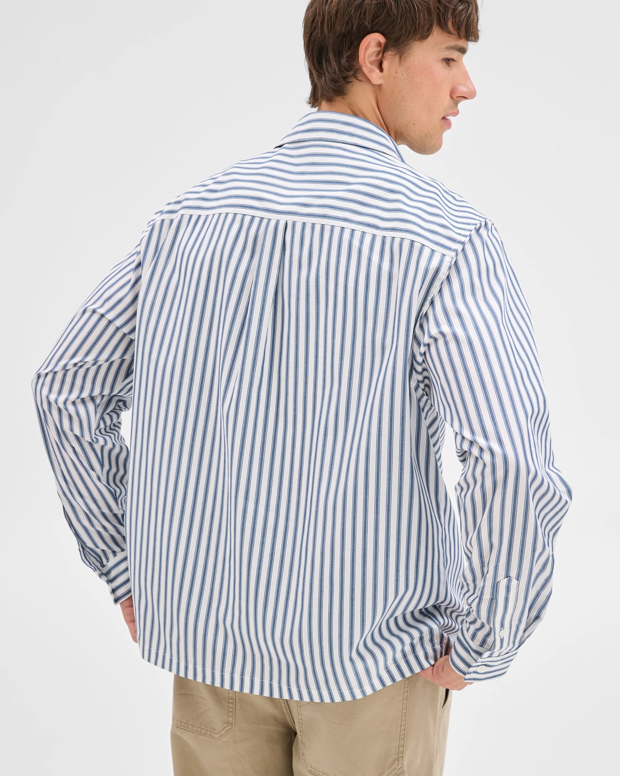 Commons Australian Cotton Business Shirt - White Stripe 2 of 6