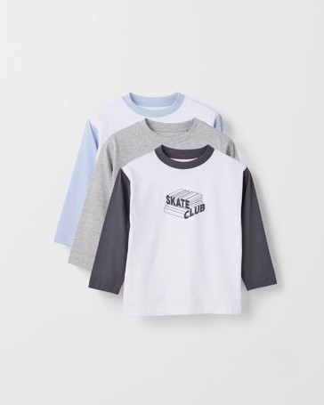 Australian Cotton Blend 3 Pack Long Sleeve T-Shirts