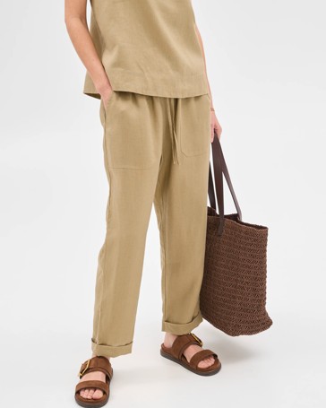 European Linen Tapered Pants