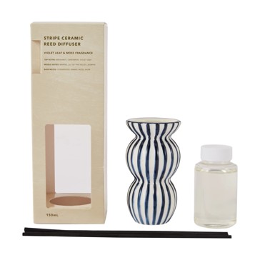 Stripe Ceramic Reed Diffuser 150ml - Anko