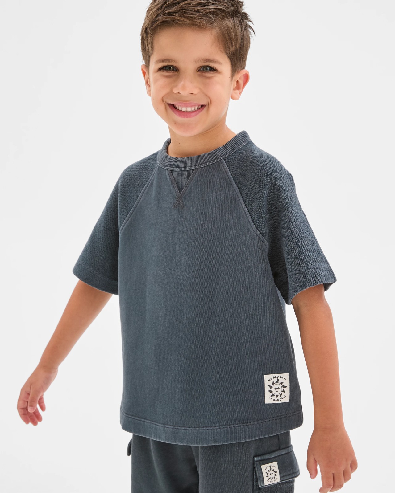 Australian Cotton Oversized Washed T-Shirt - Phantom 2 of 6