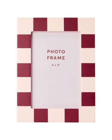 Anko Check Photo Frame 4in. x 6in. - Pink and Red