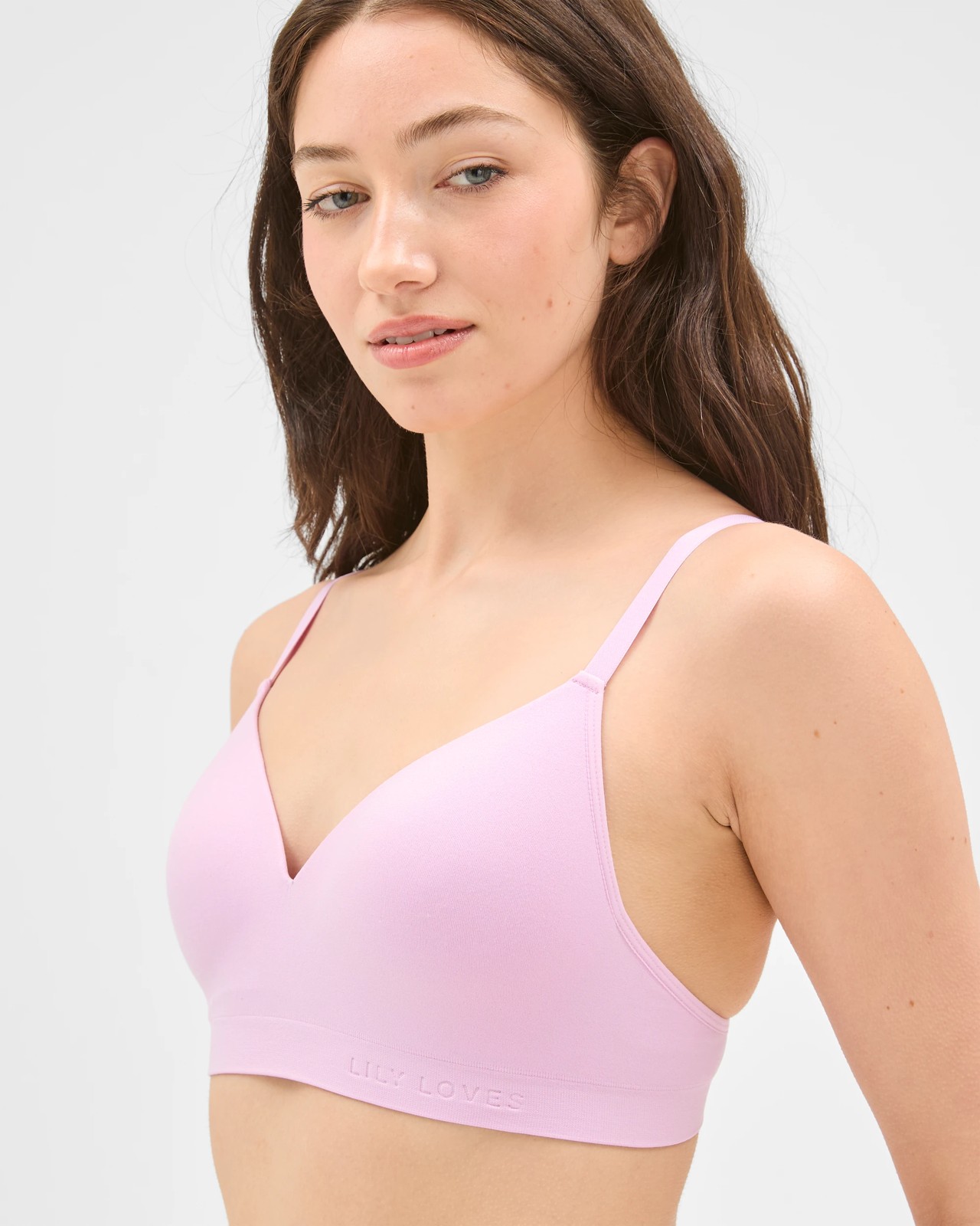 Lily Loves Seamfree Embossed Wirefree T-Shirt Crop Bra  - Orchid Bouquet 4 of 5