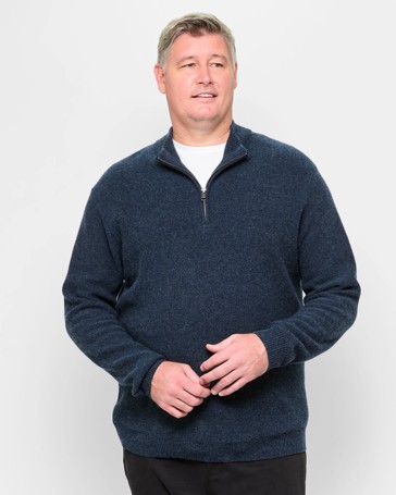 Plus Size Lambswool 1/2 Zip Jumper