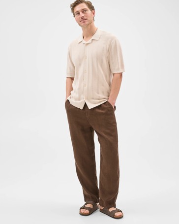 European Linen Wide Leg Pants