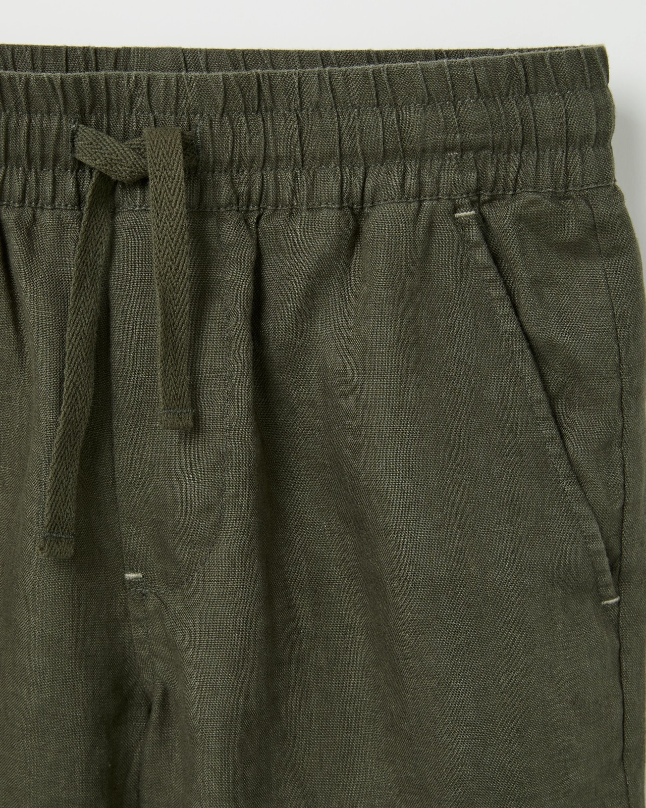 European Linen Shorts - Green 2 of 2