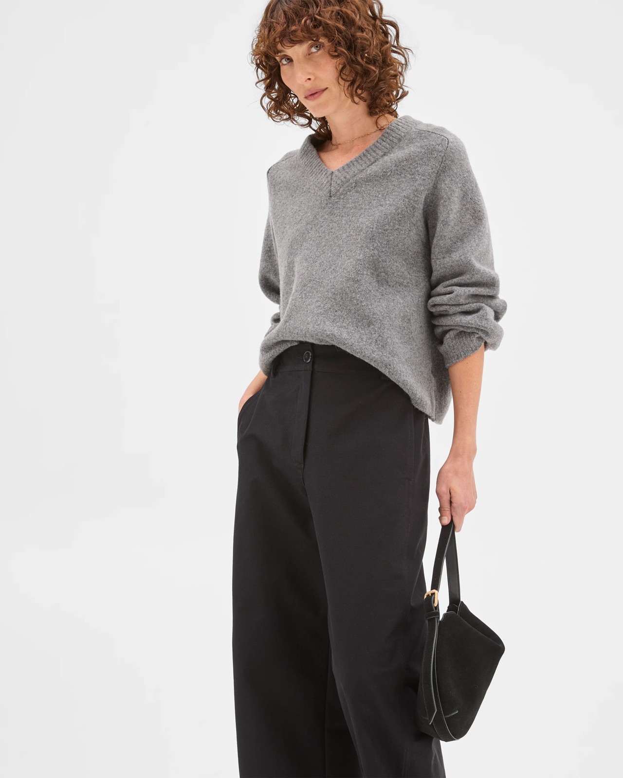 Relaxed Forward Seam Barrel Leg Pants - Black 4 of 6