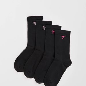 Australian Cotton Blend 4 Pack Bow Embroidery Crew Socks product image
