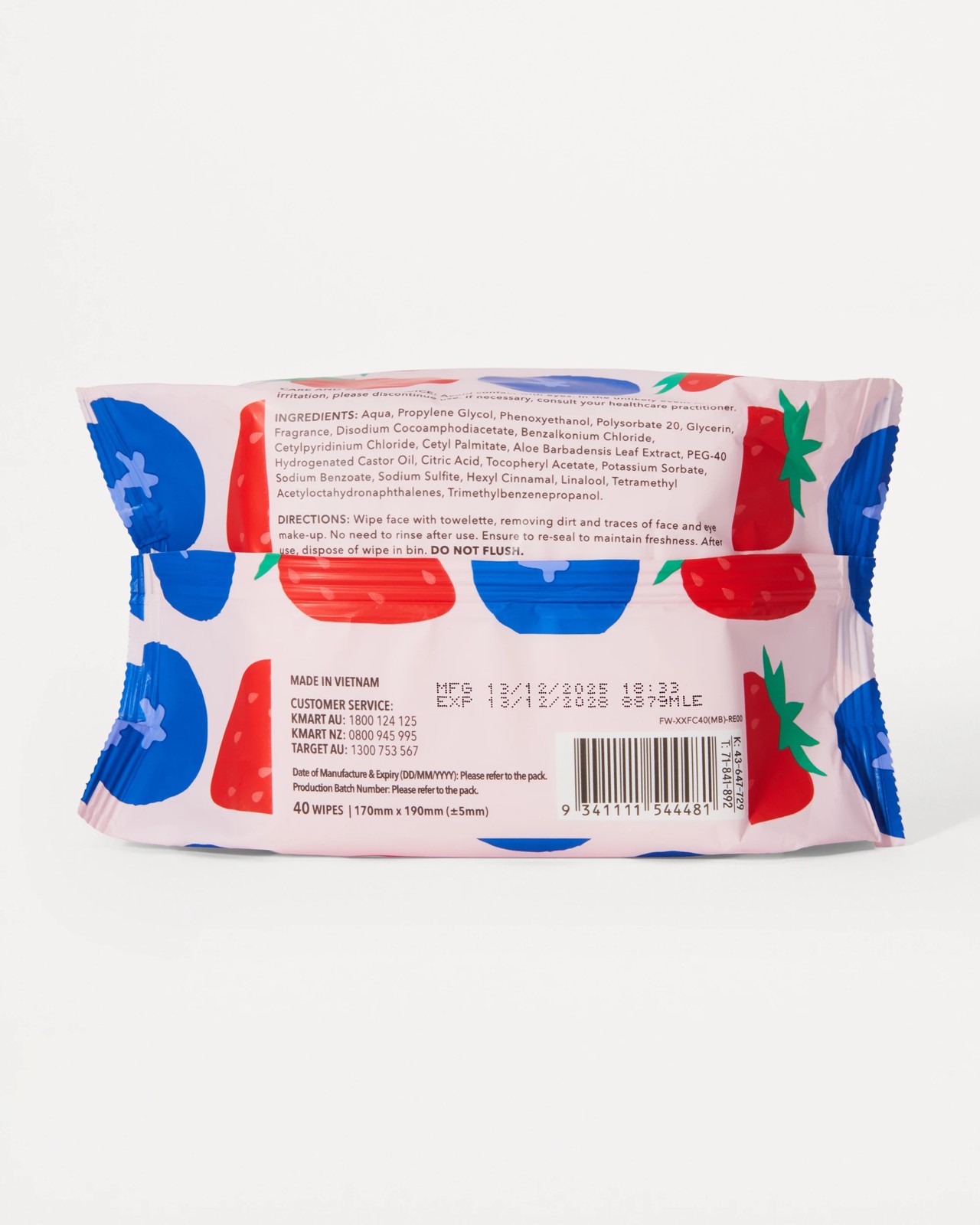 OXX Skincare 40 Pack Biodegradable Facial Wipes - Mixed Berry and Aloe Vera 3 of 3