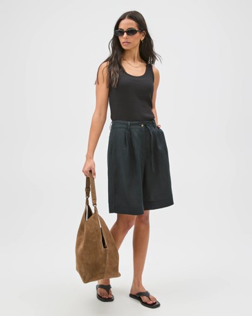 European Linen Bermuda Shorts